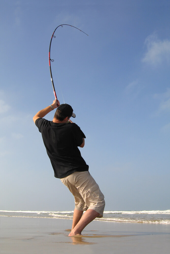 Beach fishing in Texas