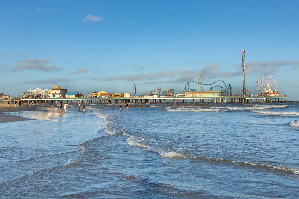 Galveston Island Historic Pleasure Pier is a top tourist attraction in the coastal plains of texas